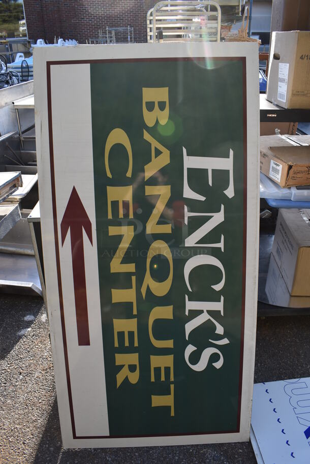 ALL ONE MONEY! Lot of 3 Signs for Enck's Catering. 29.5x59 - Image 3 of 4