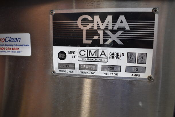 CMA L-1X Stainless Steel Commercial Undercounter Dishwasher. 120 Volts, 1 Phase.  - Image 8 of 8