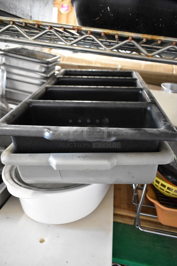 ALL ONE MONEY! Lot of 2 Tier Lot of Various Items Including Poly Silverware Bins, Food Baskets, Towel Dispenser, Stainless Steel Drop In Bins - Image 5 of 12