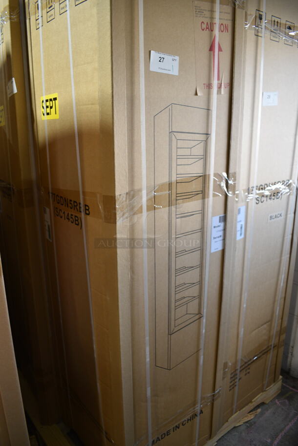 BRAND NEW IN BOX! Galaxy 177GDN5RBB Metal Commercial Single Door Reach In Cooler Merchandiser w/ Poly Coated Racks and LED Lighting. 110-120 Volts, 1 Phase. - Image 2 of 3
