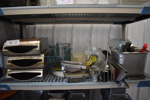 ALL ONE MONEY! Tier Lot of Various Items Including Metal Paper Towel Dispensers, Green Baskets, Utensils. 