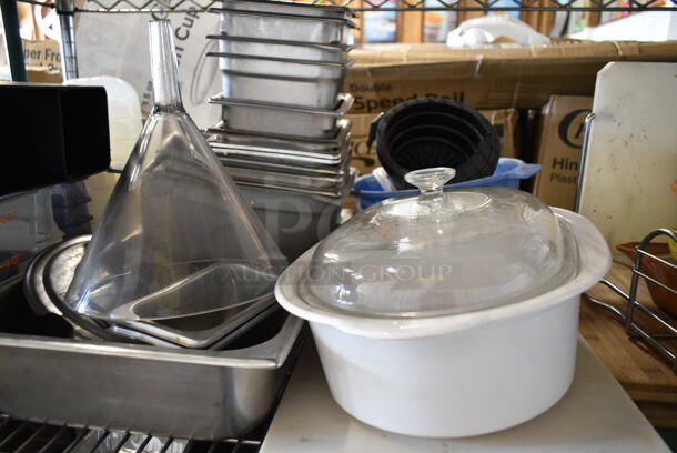 ALL ONE MONEY! Lot of 2 Tier Lot of Various Items Including Poly Silverware Bins, Food Baskets, Towel Dispenser, Stainless Steel Drop In Bins - Image 10 of 12