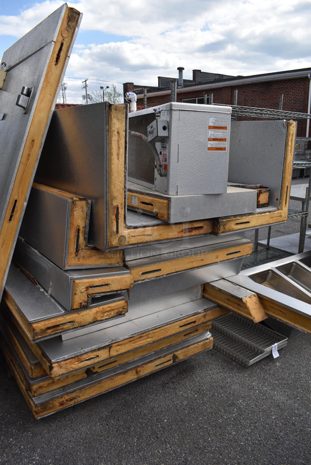 6'x8' Penn Walk In Cooler Box w/ Copeland RST80C1E-TA5-150 200-230 Volt, 3 Phase Compressor and Trenton TPLP211MAS1BR6 115 Volt, 1 Phase Condenser. Picture of the Unit Before Removal Is Included In the Listing. - Image 9 of 9