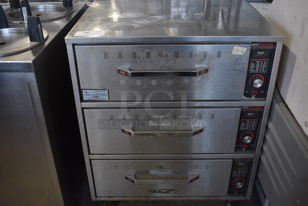 Hatco Stainless Steel Commercial 3 Drawer Warming Drawer. 115 Volts, 1 Phase. 29.5x24.5x37. Tested and Working!