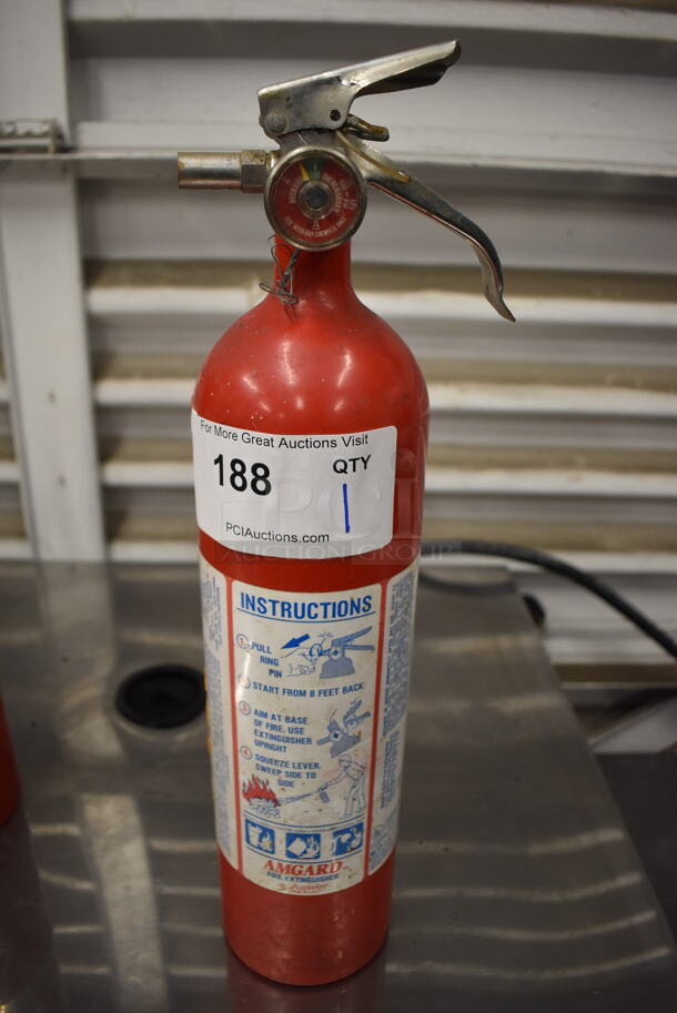 Amgard Dry Chemical Fire Extinguisher. Buyer Must Pick Up - We Will Not Ship This Item. 8.5x8.5x24