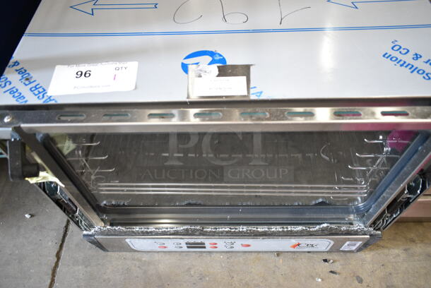 BRAND NEW SCRATCH AND DENT! Cooking Performance Group CPG 351COHD3A Stainless Steel Countertop Half Size Electric Powered Convection Oven. See Pictures for Broken Glass on Door. 120 Volts, 1 Phase. Tested and Working! - Image 3 of 6