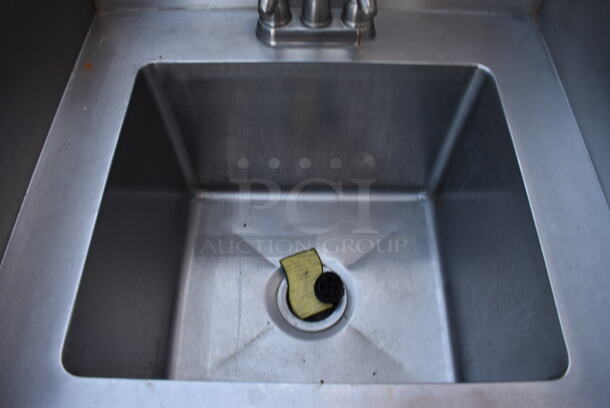 Stainless Steel Commercial Single Bay Sink w/ Faucet, Handles and Side Splash Guards. 24x27x51 - Image 3 of 5