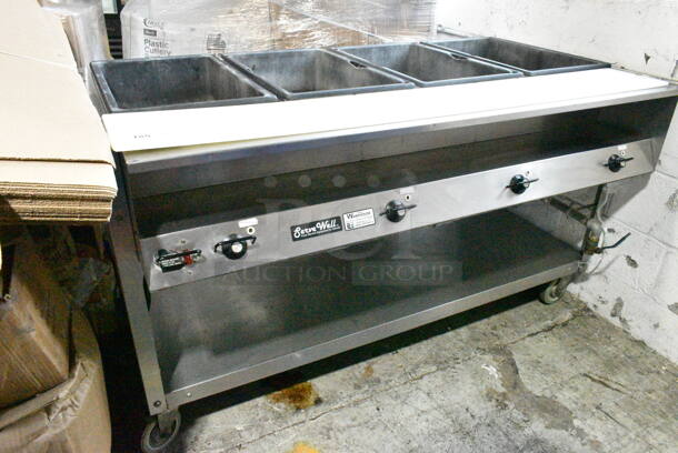 Vollrath Servewell 38104 Stainless Steel 4 Bay Steam Table w/ Under Shelf on Commercial Casters. 120 Volts, 1 Phase. Cannot Test Due To Plug Style - Image 2 of 8