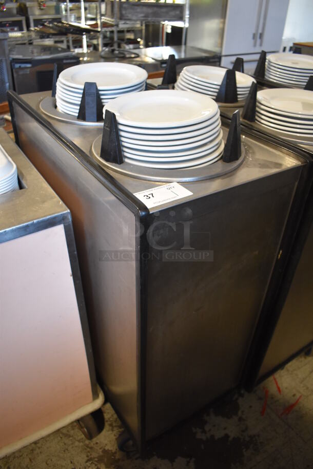 APW Wyott ML2-9-5P Stainless Steel Commercial 2 Well Plate Dispenser w/ 9" Plates on Commercial Casters. 15.5x301x42 - Image 2 of 6