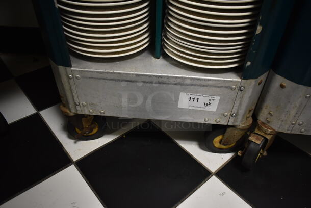 Metal Commercial Dish Carts on Commercial Casters w/ Contents Including Ceramic Plates. (ice room) - Image 2 of 4