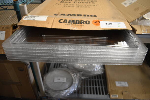 ALL ONE MONEY! Lot of 6 BRAND NEW IN BOX! Cambro Clear Poly Lids! 18x26x1 - Image 1 of 3