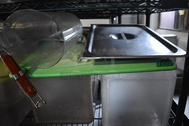 ALL ONE MONEY! Tier Lot of Various Items Including Poly Bins, Baking Pans and Stainless Steel Drop In Bins - Image 4 of 6