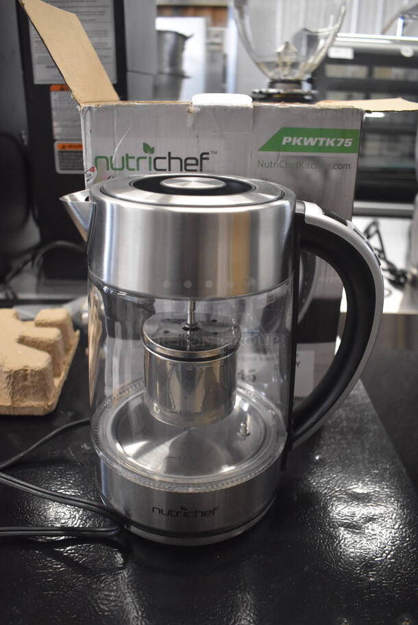 IN ORIGINAL BOX! Nutrichef PKWTK75 Metal Countertop Water Heater. 8x6x10 - Image 1 of 5