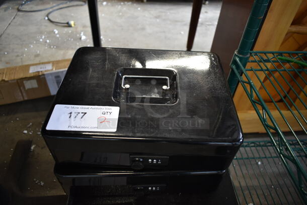 2 Black Metal Cash Boxes. 2 Times Your Bid! - Image 2 of 3
