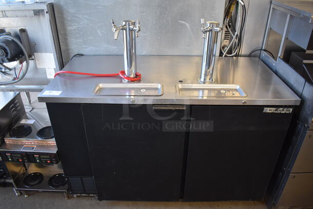 Beverage Air DD58 Stainless Steel Commercial Direct Draw Kegerator w/ 2 Beer Towers and 3 Couplers. 115 Volts, 1 Phase. 59x28x54. Tested and Powers On But Temps at 47 Degrees