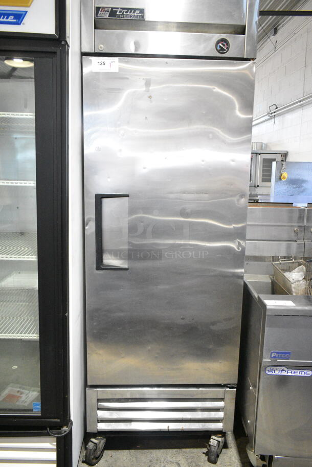 True T-19F Stainless Steel Commercial Single Door Reach In Freezer w/ Poly Coated Racks on Commercial Casters. 115 Volts, 1 Phase. Tested and Working! - Image 1 of 5