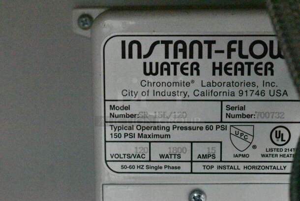 Commercial Portable Sink on Commercial Casters w/ Instant Flow SR-15L/120 Water Heater. 120 Volts, 1 Phase. Bay 12x10.5x6 - Image 12 of 12