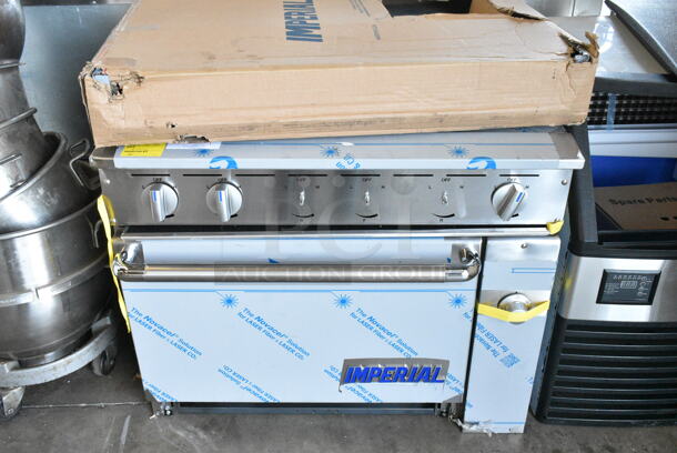 BRAND NEW SCRATCH AND DENT! 2024 Imperial IR-6-E Stainless Steel Commercial 36" Electric Range with 6 Round Plates and Standard Oven. 240 Volts, 1 Phase - Image 1 of 10