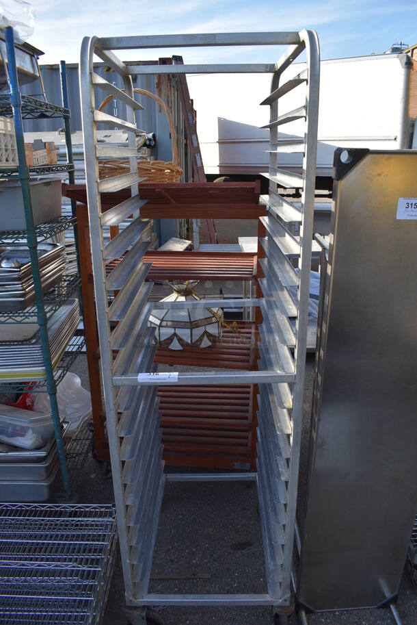 Metal Commercial Pan Transport Rack on Commercial Casters. 21x26x70