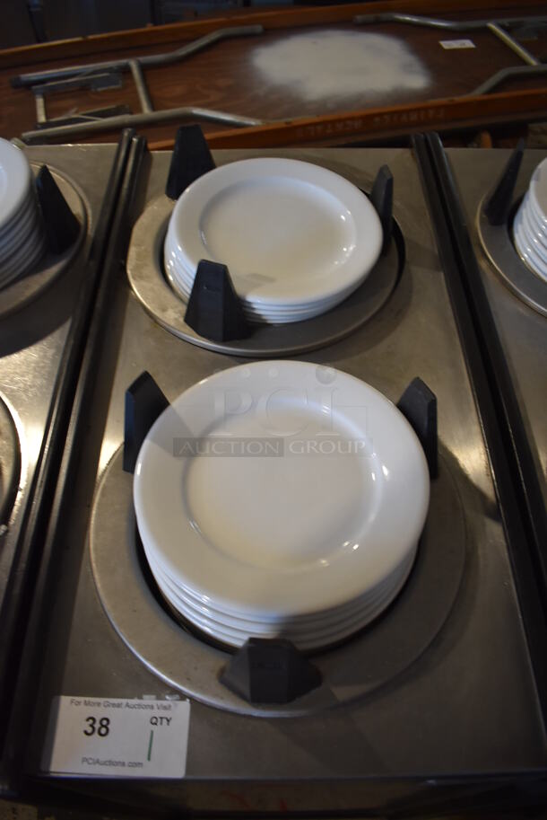 APW Wyott ML2-9-5P Stainless Steel Commercial 2 Well Plate Dispenser w/ 9" Plates on Commercial Casters. 15.5x301x42 - Image 3 of 5