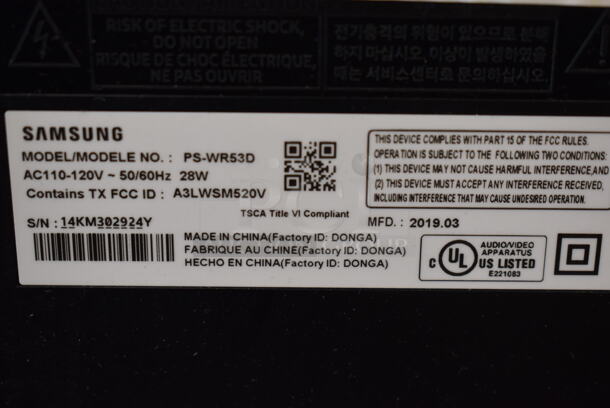2 Samsung PS-WR53D Subwoofer Speakers. 8x11.5x14. 2 Times Your Bid! - Image 6 of 6