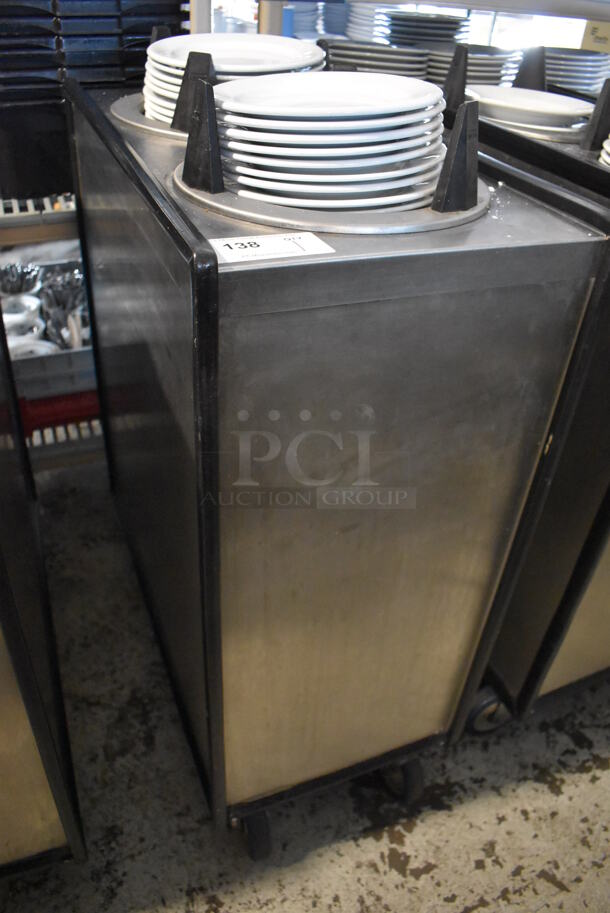APW Wyott ML2-9-5P Stainless Steel Commercial 2 Well Plate Dispenser w/ 9" Plates on Commercial Casters. 15.5x30.5x45 - Image 3 of 8