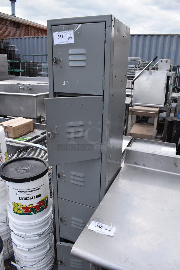 Gray Metal 5 Cubby Locker. - Image 3 of 3