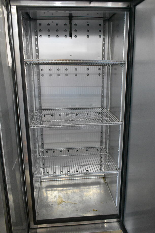 2020 True T-19F-HC Stainless Steel Commercial Single Door Reach In Freezer w/ Poly Coated Racks on Commercial Casters. 115 Volts, 1 Phase. Tested and Does Not Power On - Image 3 of 4