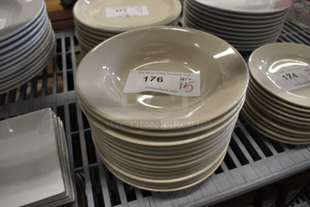 15 White Ceramic Pasta Plates. 9x9x1.5. 15 Times Your Bid!