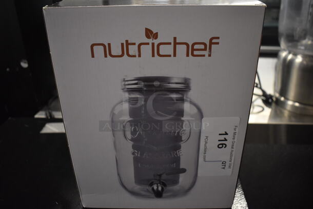 BRAND NEW IN BOX! Nutrichef Glass Beverage Holder Dispenser. 6x9x10.5 - Image 4 of 4