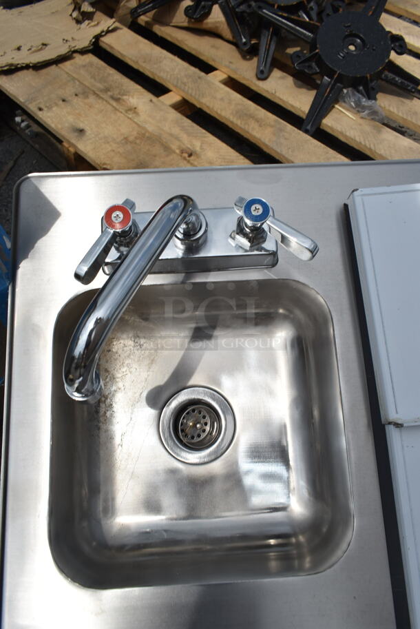BRAND NEW SCRATCH AND DENT! Stainless Steel Single Bay Sink w/ Faucet, Handles and Right Side Bin. - Image 4 of 6