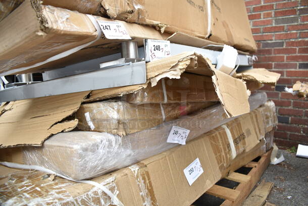 3 BRAND NEW SCRATCH AND DENT! Items; Regency 460EC2460 24" x 60" NSF Chrome Wire Shelf, AmGoods 3048-RCB KIT 30" X 48" Open Base Stainless Steel Work Table, Regency Spec Line Unit. 3 Times Your Bid! May Be Missing Pieces.  - Image 2 of 5