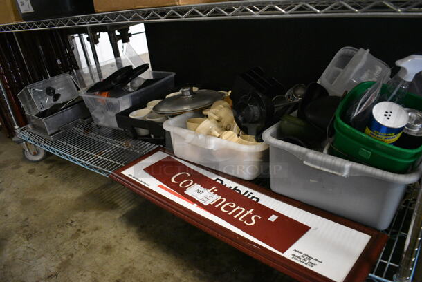 ALL ONE MONEY! Lot of Various Items Including Poly Mugs, Metal Pieces, Condiments Sign and Cleaner! - Image 1 of 5