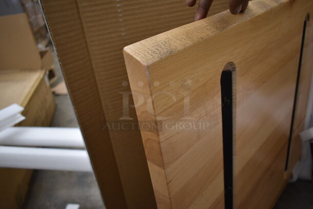 BRAND NEW IN BOX! Lancaster Table & Seating 24"x24" Solid Wood Live Edge Tabletop. - Image 4 of 5