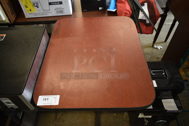 Brown Dining Height Table on Black Metal Table Base. - Image 2 of 3
