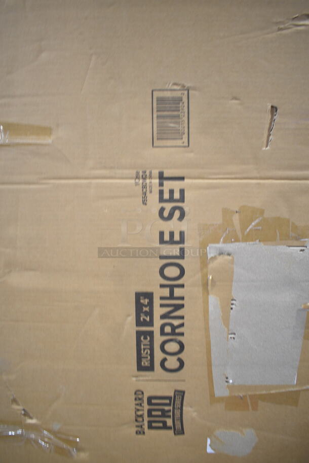 BRAND NEW SCRATCH AND DENT! Backyard Pro 554CBDW24 Courtyard Series 2' x 4' Rustic Dark Wood Cornhole Set - Image 3 of 4