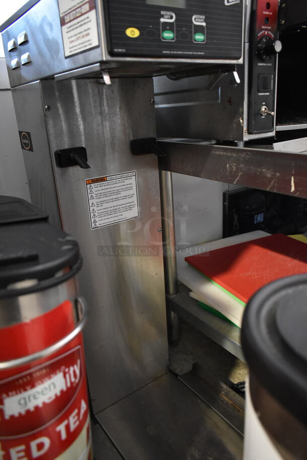 Curtis TCTS10600 Stainless Steel Commercial Countertop Iced Tea Machine w/ 2 Beverage Holder Dispensers and Poly Brew Basket.  - Image 5 of 7