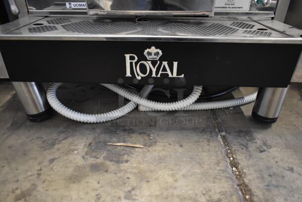 2021 Royal JG2GCE Stainless Steel Commercial Countertop 2 Group Espresso Machine w/ 2 Portafilters and 2 Steam Wands. 220 Volts, 1 Phase.  - Image 4 of 7