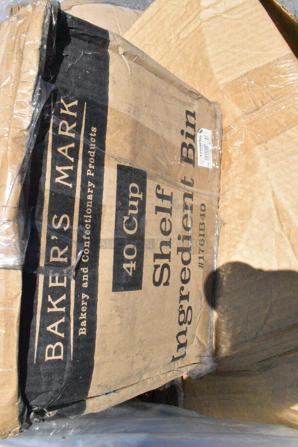 12 BRAND NEW Boxes Including 176IB40 Baker's Lane 2.6 Gallon / 40 Cup Shelf Ingredient Bin with Flip Lid, Label Sheet, and Scoop, Electric Juicer, Choice 16 oz Cups, Genpak Portion Cups. 12 Times Your Bid! - Image 6 of 12