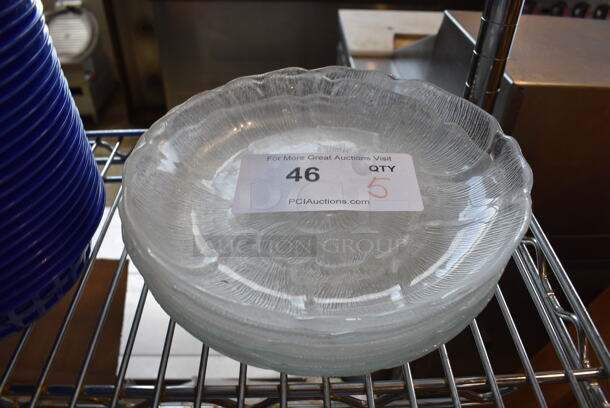 5 Glass Salad Plates. 8.25x8.25x1. 5 Times Your Bid!