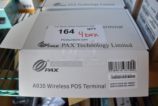 4 BRAND NEW IN BOX! Pax A930 Wireless POS Terminal. 3x8x3. 4 Times Your Bid! - Image 5 of 5