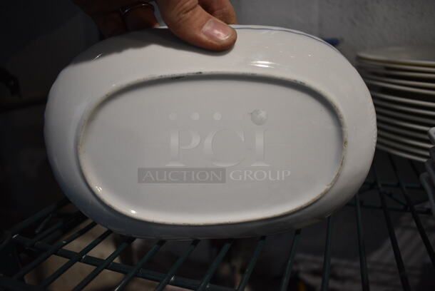 2 White and Blue Ceramic Plates. 8x5x1. 2 Times Your Bid! - Image 3 of 3