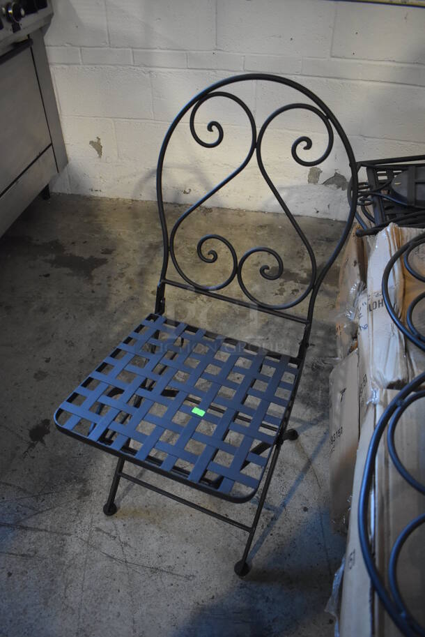 PALLET LOT OF 28 BRAND NEW! Black Metal Mesh Patio Chairs. 15.5x19x35. 28 Times Your Bid! - Image 3 of 5