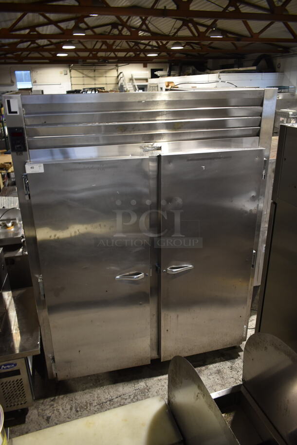 Traulsen RRI 2-23 LUT Stainless Steel Commercial 2 Door Reach In Cooler w/ 2 Metal Pan Racks. 115 Volts, 1 Phase. Tested and Working! - Image 1 of 9