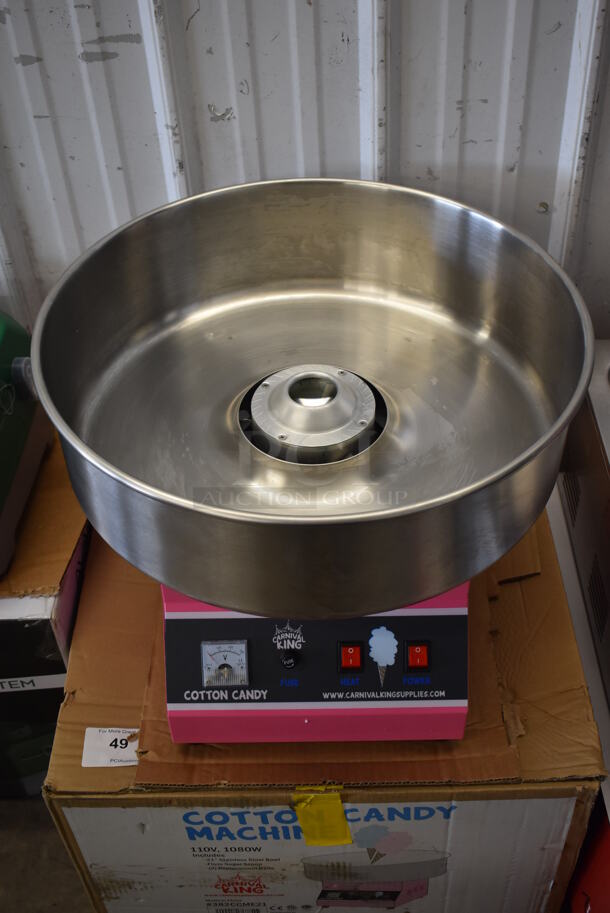IN ORIGINAL BOX! Carnival King 382CCME21 Stainless Steel Commercial Countertop Cotton Candy Machine. 110 Volts, 1 Phase. 20.5x20.5x16. Tested and Does Not Power On - Image 4 of 6