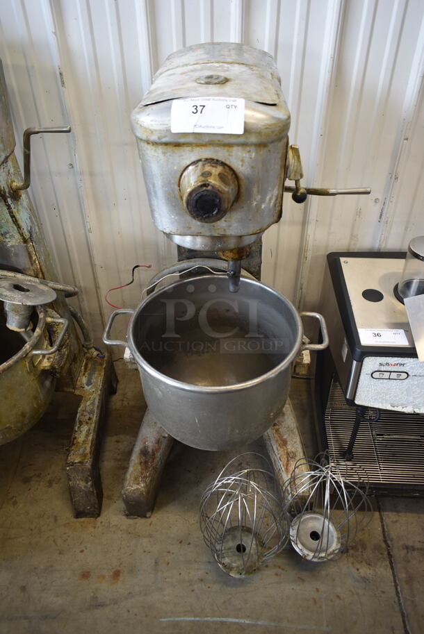 Hobart D-300-D Metal Commercial Floor Style 30 Quart Planetary Dough Mixer w/ Metal Mixing Bowl and 2 Whisk Attachment. 208 Volts, 3 Phase. - Image 2 of 8
