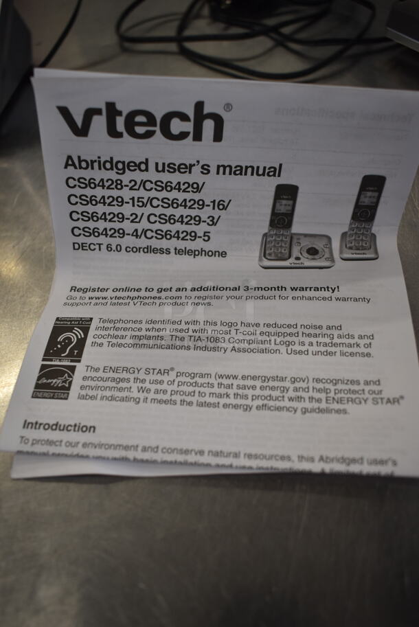 Lot of 2 Vtech Cordless Phones on Cradle - Image 6 of 6