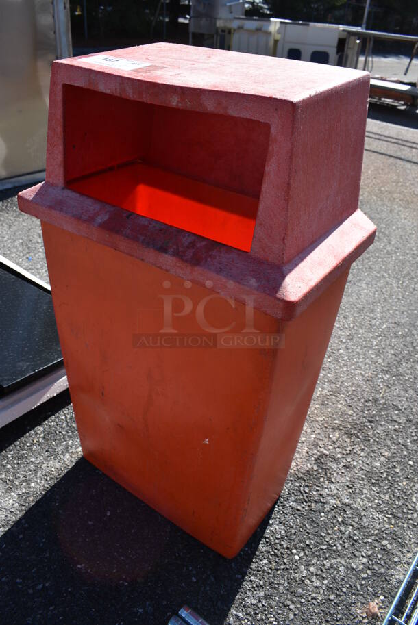 Red Poly Trash Can. 20x12x34 - Image 2 of 3