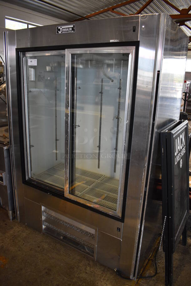 2013 Leader LS54SC Stainless Steel Commercial 2 Door Reach In Cooler Merchandiser w/ Racks. 115 Volts, 1 Phase. 54x30x75. Tested and Working! - Image 2 of 6