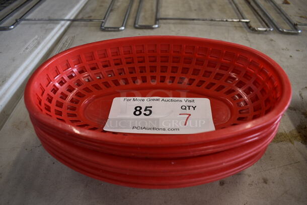 7 Red Poly Food Baskets. 9.25x5.75x2. 7 Times Your Bid!